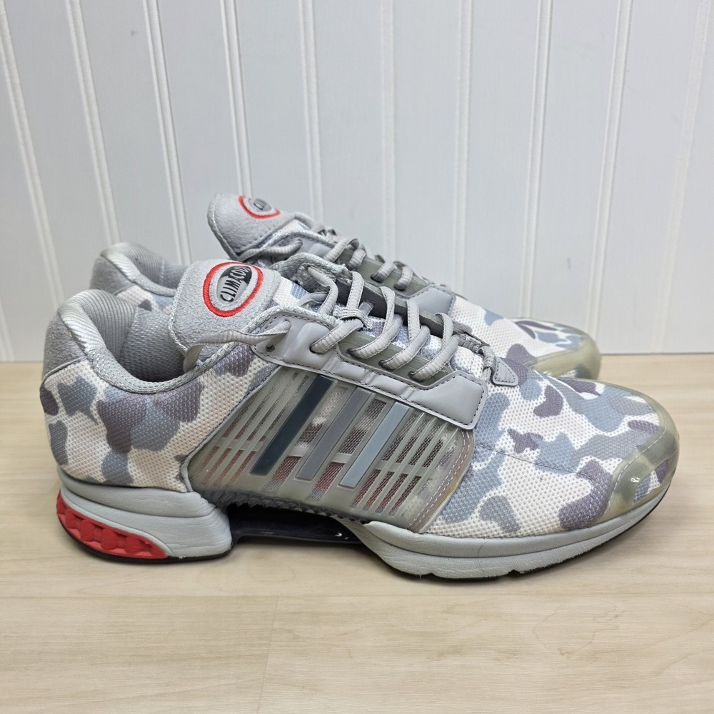 Adidas Men's CLIMACOOL 1 Shoes Trainers Gray Camo Red BA7178 Size 12 Mint